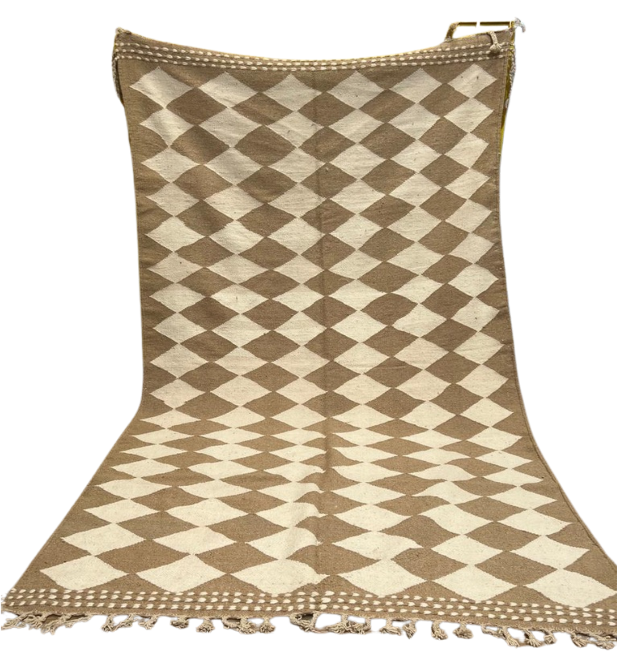 Tapis Kilim losange caramel beige 3m x 2m