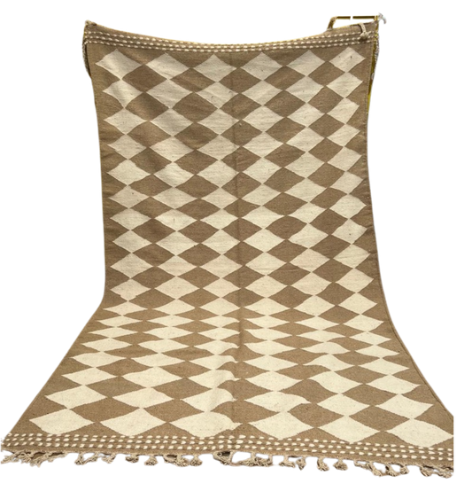 Tapis Kilim losange caramel beige 3m x 2m